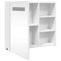 Badkamerkast met spiegel en LED 60x13x52 cm wit - thumbnail