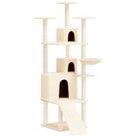 VidaXL Kattenmeubel met sisal krabpalen 175 cm crèmekleurig - thumbnail