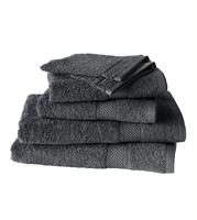 De Witte Lietaer Helene Handdoekenset met washanden Ebony, 6 delig - thumbnail