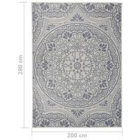 VidaXL Buitenkleed met patroon platgeweven 200x280 cm blauw - thumbnail