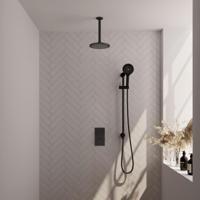 Brauer Black Carving Thermostatische Regendoucheset Inbouw - Hoofddouche 20 cm - 3 Weg - Handdouche 3 Standen - Doucheslang - Geintegreerde Glijstang - Mat Zwart - thumbnail