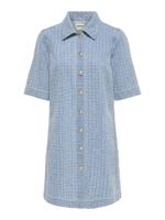 Only Onlbelle Boucle S/s Dnm Dress Bj 15371185 Jurk 4991822 Light Blue Denim - thumbnail