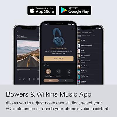 Bowers & Wilkins Px7 S2, Draadloze Over-Ear Hoofdtelefoon met Noise Cancelling, Bluetooth 5.0, 30 Uur Afspelen & Snel Opladen - Blauw