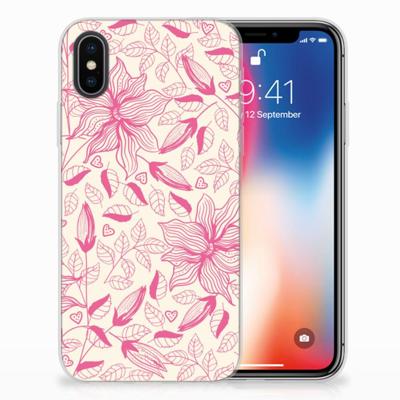 Apple iPhone X | Xs | TPU Case | Pink Flowers