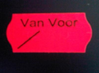 Etiket 2612 fl.rood perm VAN VOOR 54.000