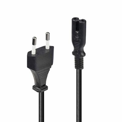 LINDY Stroom Aansluitkabel [1x Euro-stekker - 1x Apparaatbus C7] 3.00 m Zwart
