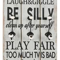 Wandkapstok met 6 haken THANK YOU 120x40 cm - thumbnail