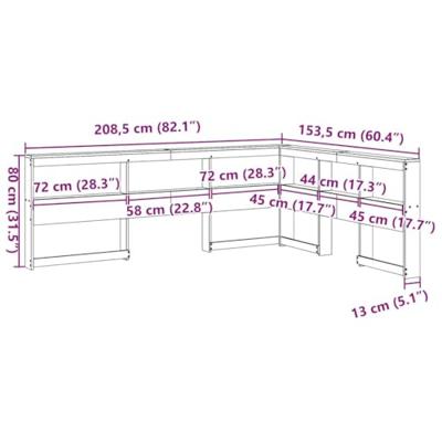 Boekenkast Hoofdeinde L-vormig 135 cm grenenhout wasbruin Boekenkast Hoofdeinde L-vormig 135 cm grenenhout wasbruin