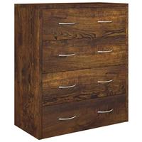 Dressoir met 4 lades 60x30,5x71 cm gerookt eiken - thumbnail