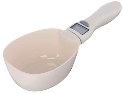 Voerschep met digitale weegschaal