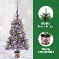VidaXL Kerstboom met 150 led met standaard groen 65 cm pe - thumbnail