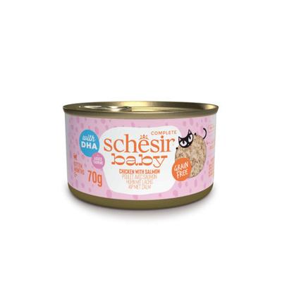 Schesir baby kitten kip&zalm bouillon 70gr - Malanico