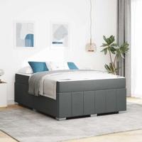 Bedframe met matras Donkergrijs 140 x 200 cm Stof - thumbnail