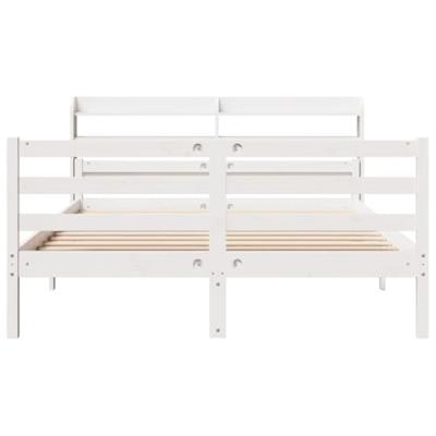 Bedframe met hoofdeinde zonder matras 140x200 cm wit