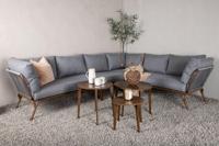 Nohr Loungeset 'Fanendo' Met hoekbank en 3 tafels, kleur Bruin - thumbnail