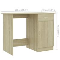 Bureau 100x50x76 cm bewerkt hout sonoma eikenkleurig - thumbnail