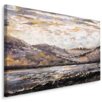 Schilderij - Berg Landschap, Abstract, Premium Print op Canvas - thumbnail