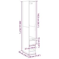 Kledingkast 30x50x200 cm bewerkt hout grijs sonoma eikenkleur - thumbnail