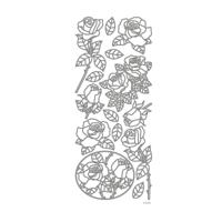 Vaessen Creative • sticker 10x23cm 10pcs zilver bloemen - thumbnail