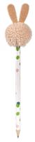 Moses potlood pompom haasje junior 22 cm hout/vilt beige - thumbnail