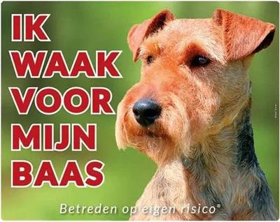 Welsh Terrier Waakbord - Ik waak voor mijn Baas Welsh Terrier Waakbord - Ik waak voor mijn Baas