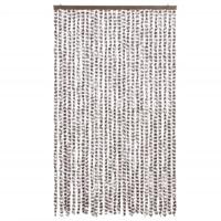 Vliegengordijn 118x220 cm chenille taupe en wit - thumbnail
