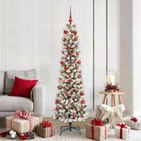 Kunstkerstboom met 300 LED Wit 180 cm PVC en Metaal en Plastic - thumbnail