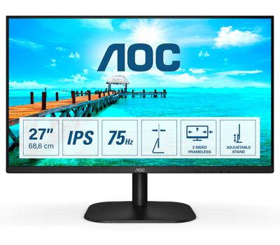AOC 27B2H - 27 inch FHD-monitor (1920x1080, 75 Hz, VGA, HDMI) zwart