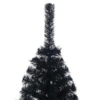 VidaXL Kunstmatig voorverlicht kerstboom met 150 led zwart 150 cm pvc - thumbnail