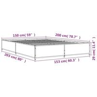Bedframe bewerkt hout metaal zwart 150x200 cm - thumbnail
