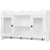 VidaXL Wandschap voor boeken/dvd's mdf wit - thumbnail
