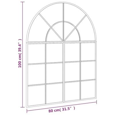 VidaXL Wandspiegel boog 80x100 cm ijzer zwart VidaXL Wandspiegel boog 80x100 cm ijzer zwart