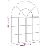 VidaXL Wandspiegel boog 80x100 cm ijzer zwart - thumbnail
