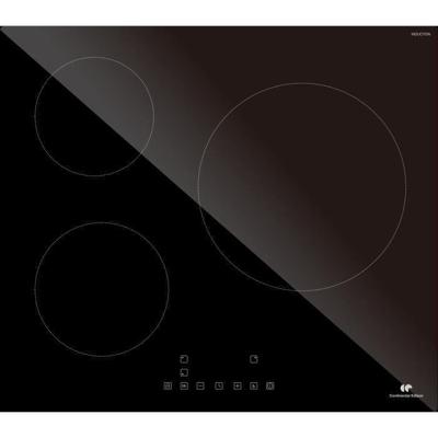 CONTINENTAL EDISON CETI3B28 inductiekookplaat 3 zones, 6600W - 3 boosters - 3 timers - zwart