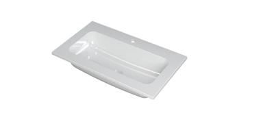 INK Wastafel Faktor polystone centraal met 1 kraangat 80 cm x 45 cm x 1,5 cm Glans wit 3407001