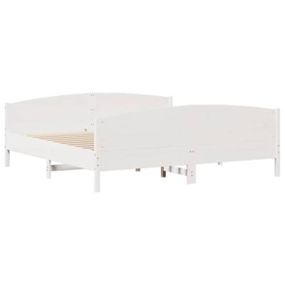 Bedframe zonder matras massief grenenhout wit 200x200 cm