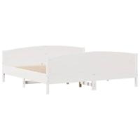 Bedframe zonder matras massief grenenhout wit 200x200 cm - thumbnail