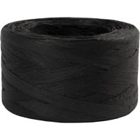 Creativ Company Papier raffia garen, b: 7-8 mm, zwart, 100 m/ 1 rol - thumbnail