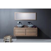 Forzalaqua Roma waskom 40x40x15cm Rond Natuursteen Cloudy marmer gezoet 100003 - thumbnail