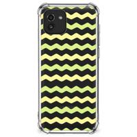 Samsung Galaxy A03 Doorzichtige Silicone Hoesje Waves Yellow - thumbnail