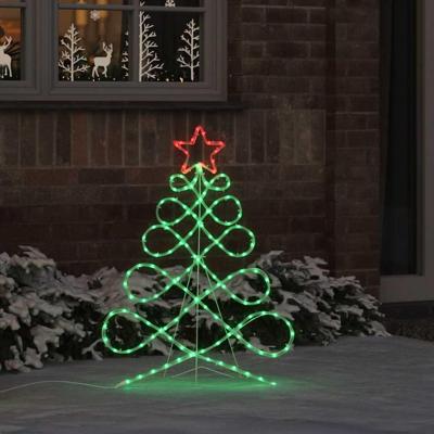 Kerstboomvormige lamp met 144 LED Multikleur 80 x 56 cm PVC Kerstboomvormige lamp met 144 LED Multikleur 80 x 56 cm PVC