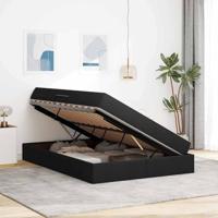 Opbergbed met matras met matras Zwart 140 x 190 cm Polyester - thumbnail