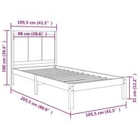 Bedframe zonder matras massief grenenhout 100x200 cm - thumbnail