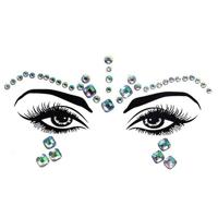 3 PC'S voorhoofd groene Masquerade make-up acryl gezicht sticker stijl: YT-67 - thumbnail