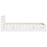 Bedframe zonder matras massief grenenhout wit 120x190 cm - thumbnail
