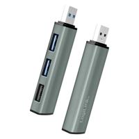 LogiLink UA0395 USB 3.2 Gen 2-hub Met aluminium behuizing, Met status-LEDs Space grijs - thumbnail