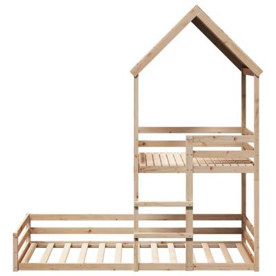 Stapelbedframe zonder matras massief grenenhout 90x200 cm - thumbnail