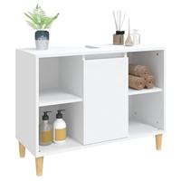 Wastafelkast 80x33x60 cm bewerkt hout wit - thumbnail