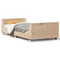 Bedframe met hoofdbord massief grenenhout 100x200 cm - thumbnail
