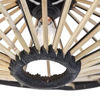 QAZQA Oosterse plafondlamp bamboe met zwart 60 cm - Evalin - thumbnail
